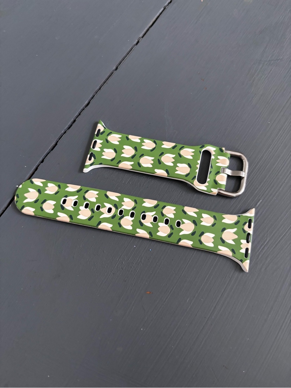 Vera Bradley Green and Cream Floral Apple Watch Band